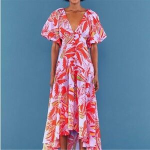 FARM Rio Lilac Colored Birds Dress NWT